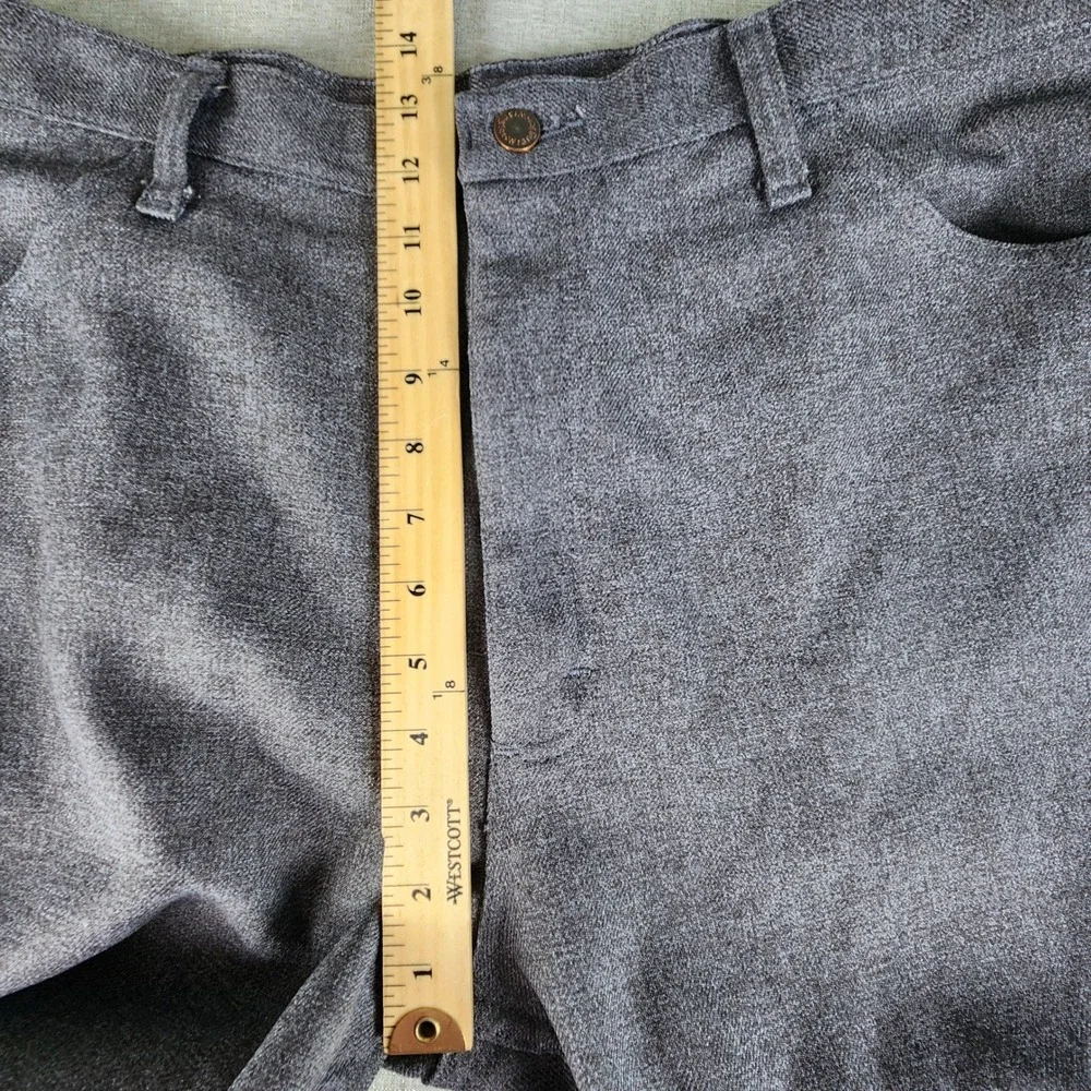 Wrangler 82HG Mens Heather Charcoal Gray Polyester Dress Pants 38x25 Flat Front